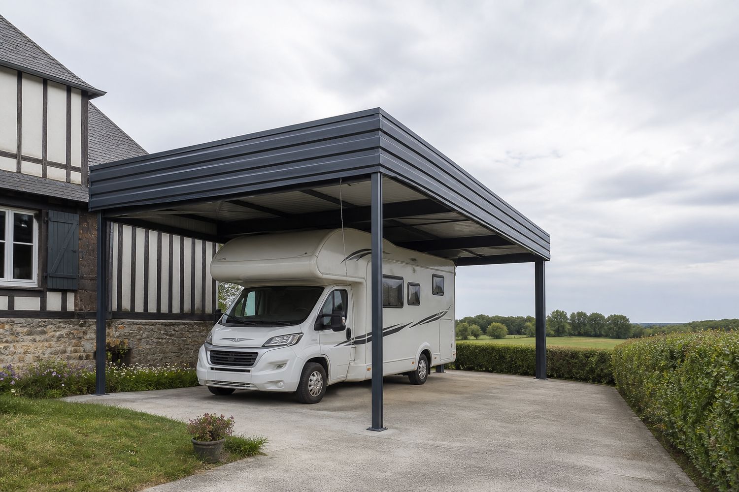 Carport haut pour camping-car (illustration)